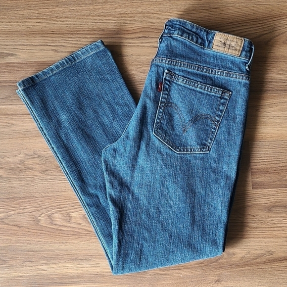 Sz 11 Vintage  Y2K red tab low rise bootcut flare Levi's medium wash denim jean - Picture 4 of 8